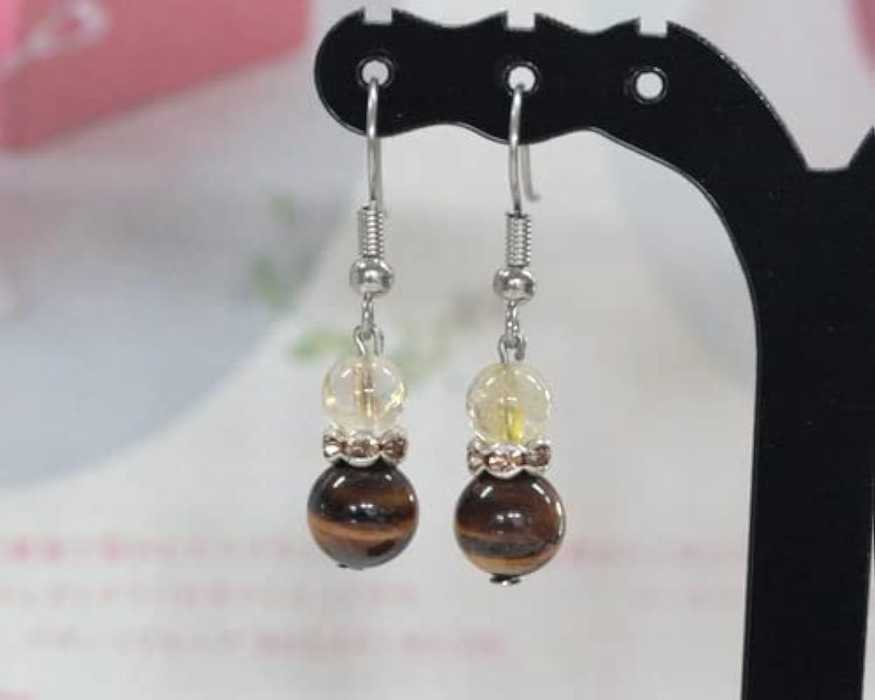 Amazon | ピアス ゴールドルチルクォーツ タイガーアイ ルチル